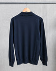 Drumohr Luxury 30G Cashmere Mock Neck Blu Notte