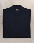 Drumohr Luxury 30G Cashmere Mock Neck Blu Notte