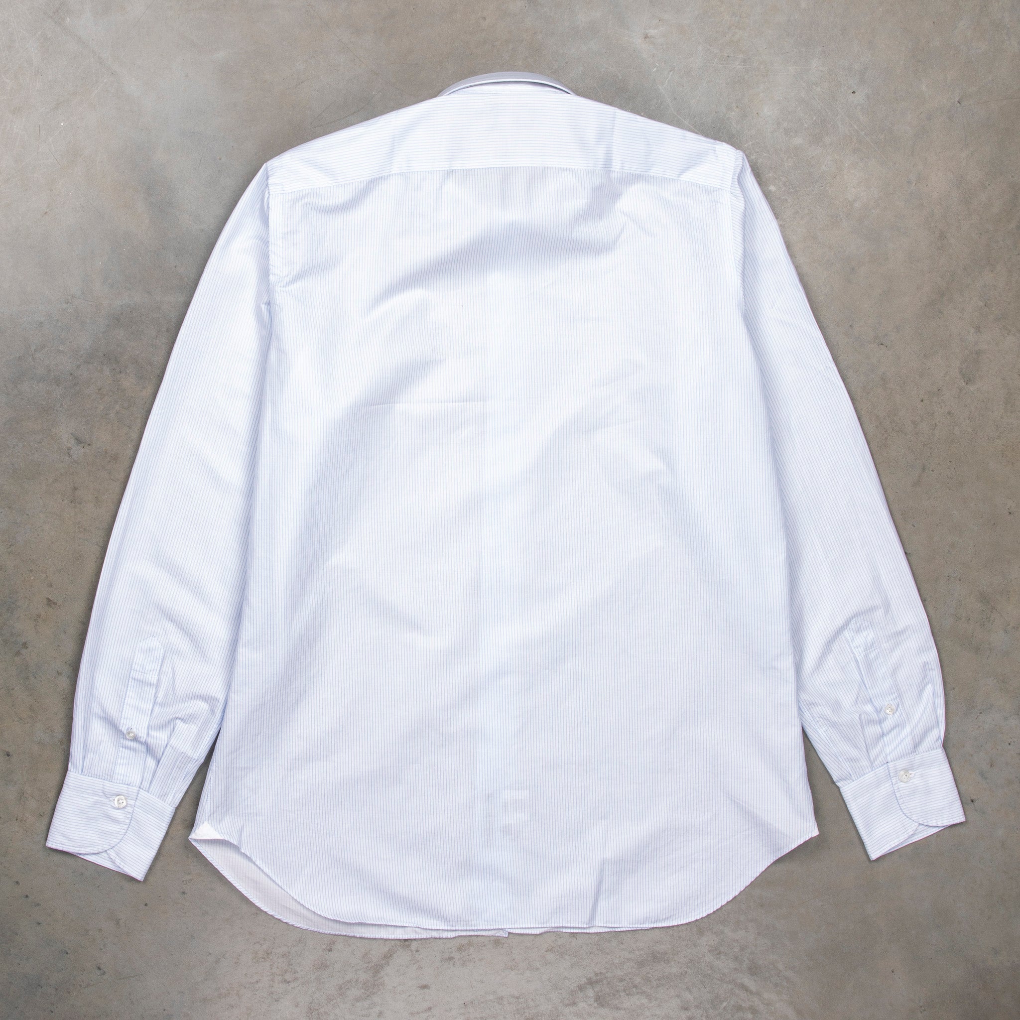 Finamore Napoli Collo Luigi Carlo Riva 180's Twill Shirt Rigati Cielo