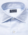Finamore Milano Collo Luigi Carlo Riva 180's Twill Shirt Rigati Cielo