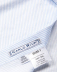Finamore Milano Collo Luigi Carlo Riva 180's Twill Shirt Rigati Cielo