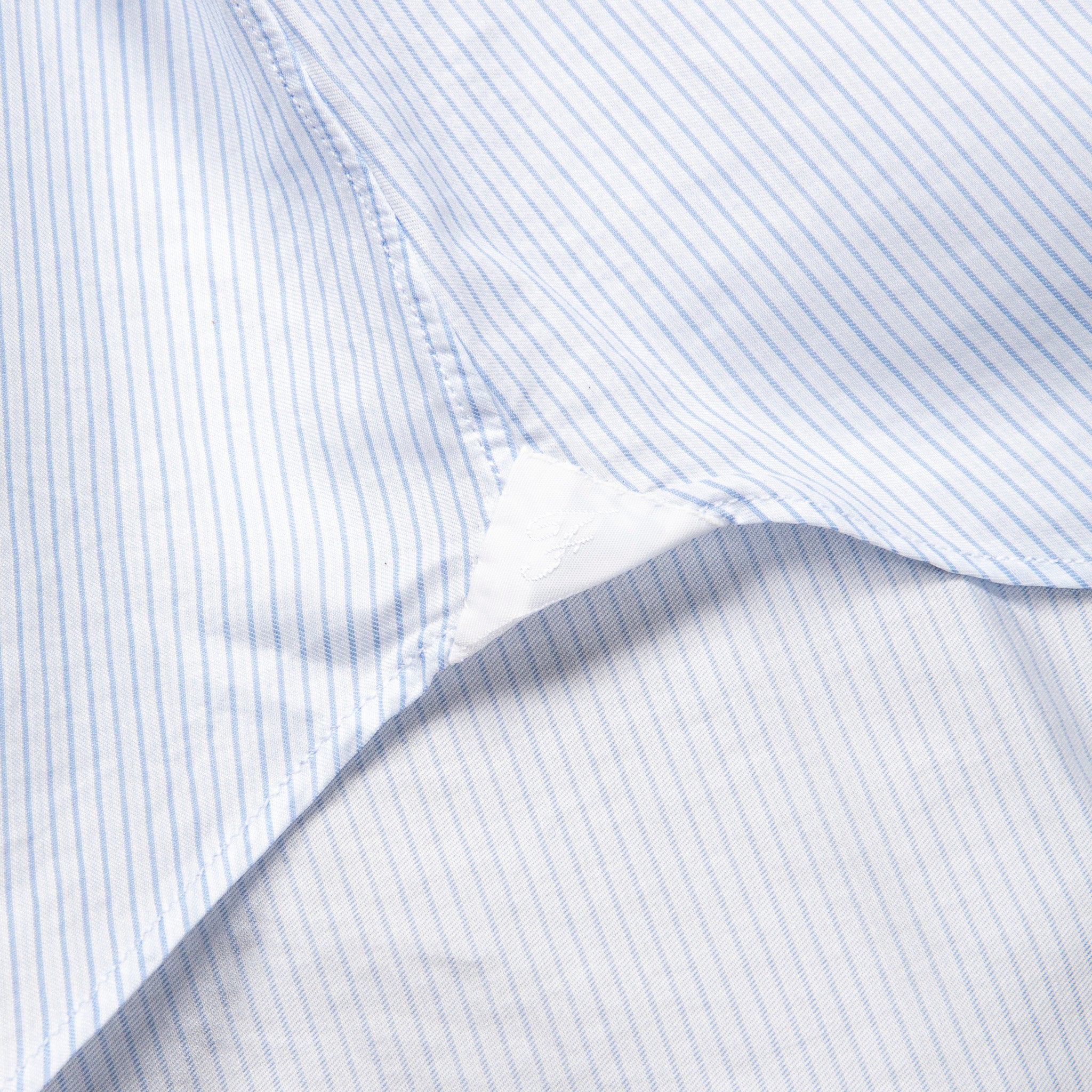 Finamore Napoli Collo Luigi Carlo Riva 180's Twill Shirt Rigati Cielo