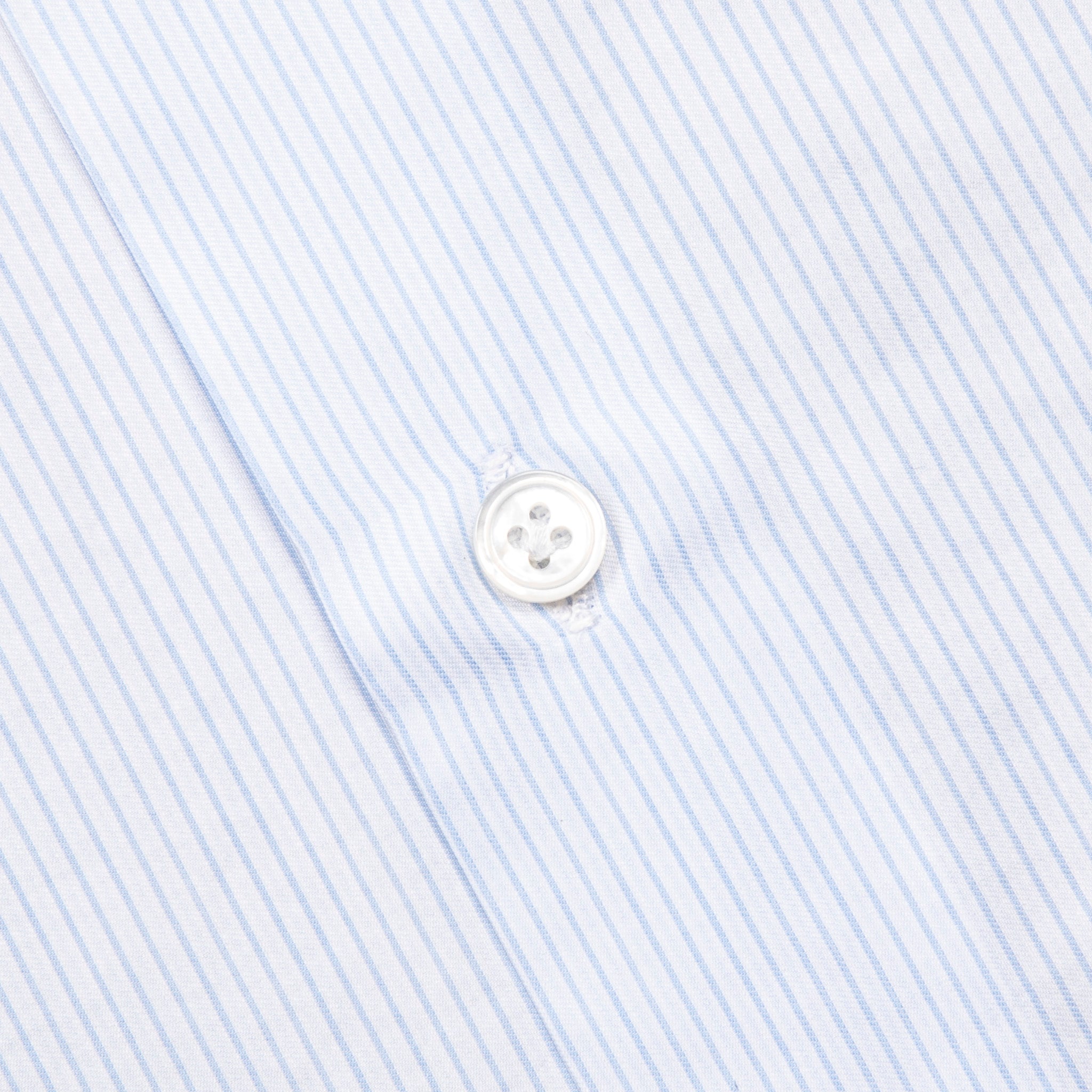 Finamore Napoli Collo Luigi Carlo Riva 180's Twill Shirt Rigati Cielo