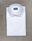 Finamore Milano Collo Luigi Carlo Riva 180's Twill Shirt Rigati Cielo