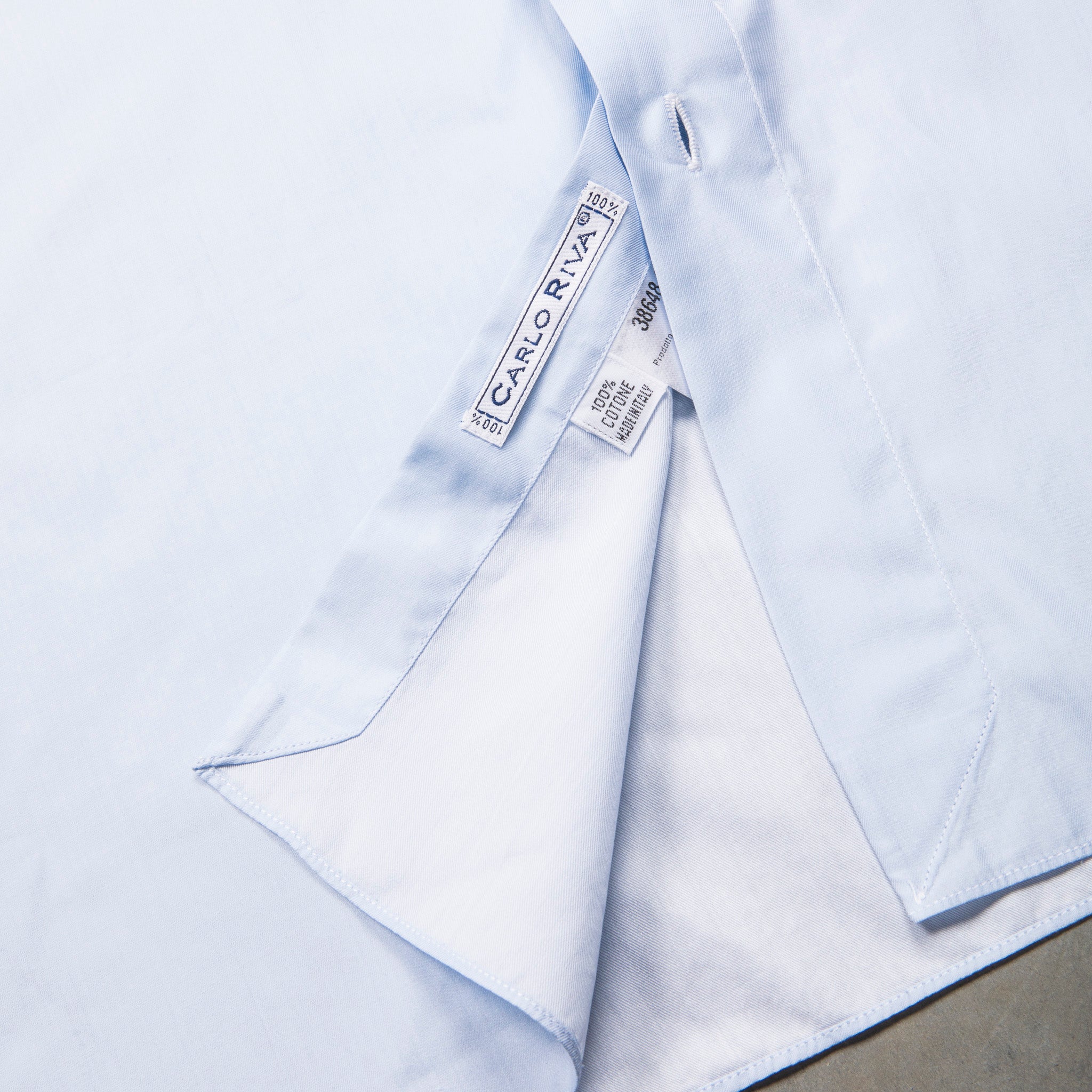 Finamore Milano Collo Luigi Carlo Riva 180's Twill Shirt Azzurro