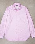Finamore Napoli Collo Luigi Carlo Riva 180's Twill Shirt Rosa Malva