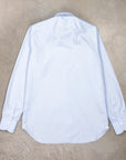 Finamore 'Traveller' Shirt Napoli Fit Collar Eduardo Blue Alumo Poplin