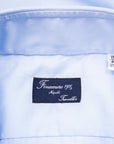 Finamore 'Traveller' Shirt Napoli Fit Collar Eduardo Blue Alumo Poplin