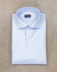 Finamore 'Traveller' Shirt Milano Fit Collar Eduardo Alumo Blue Poplin