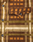 RRL Nelson Overshirt Jacquard Plaid Brown