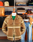 RRL Nelson Overshirt Jacquard Plaid Brown