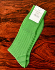 Olde H & Daughter Ribbed Silk Socks Fern