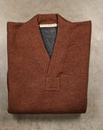 Olde Homesteader Extra Cotton Fleece Y-Neck Brown Heather