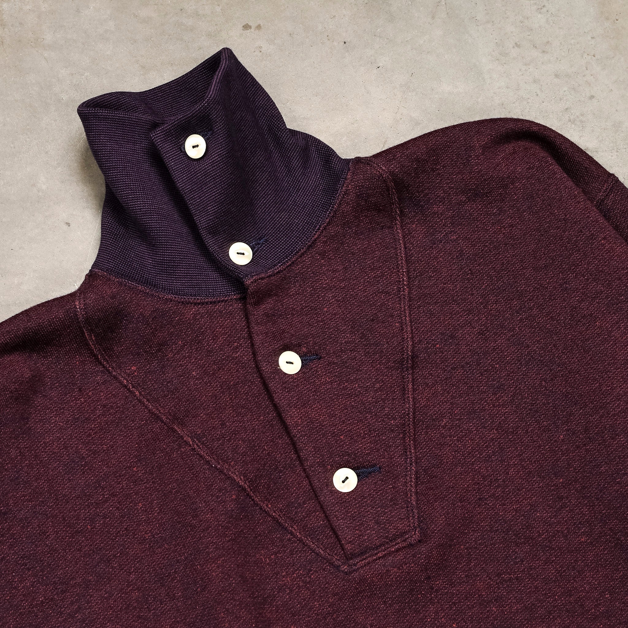 Olde Homesteader Extra Cotton Fleece Stand Collar Navy Heather