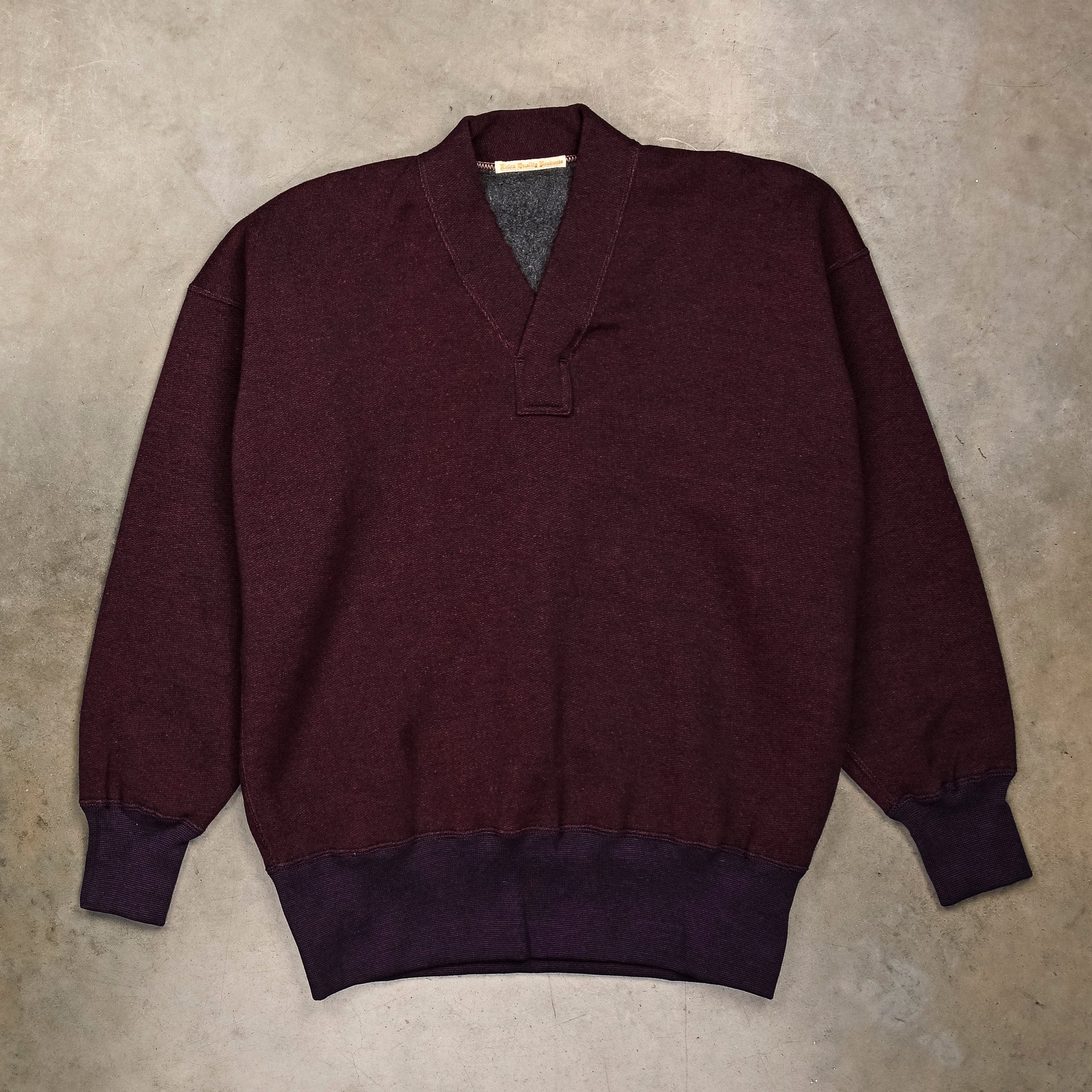 Olde Homesteader Extra Cotton Fleece Y-Neck Navy Heather – Frans 