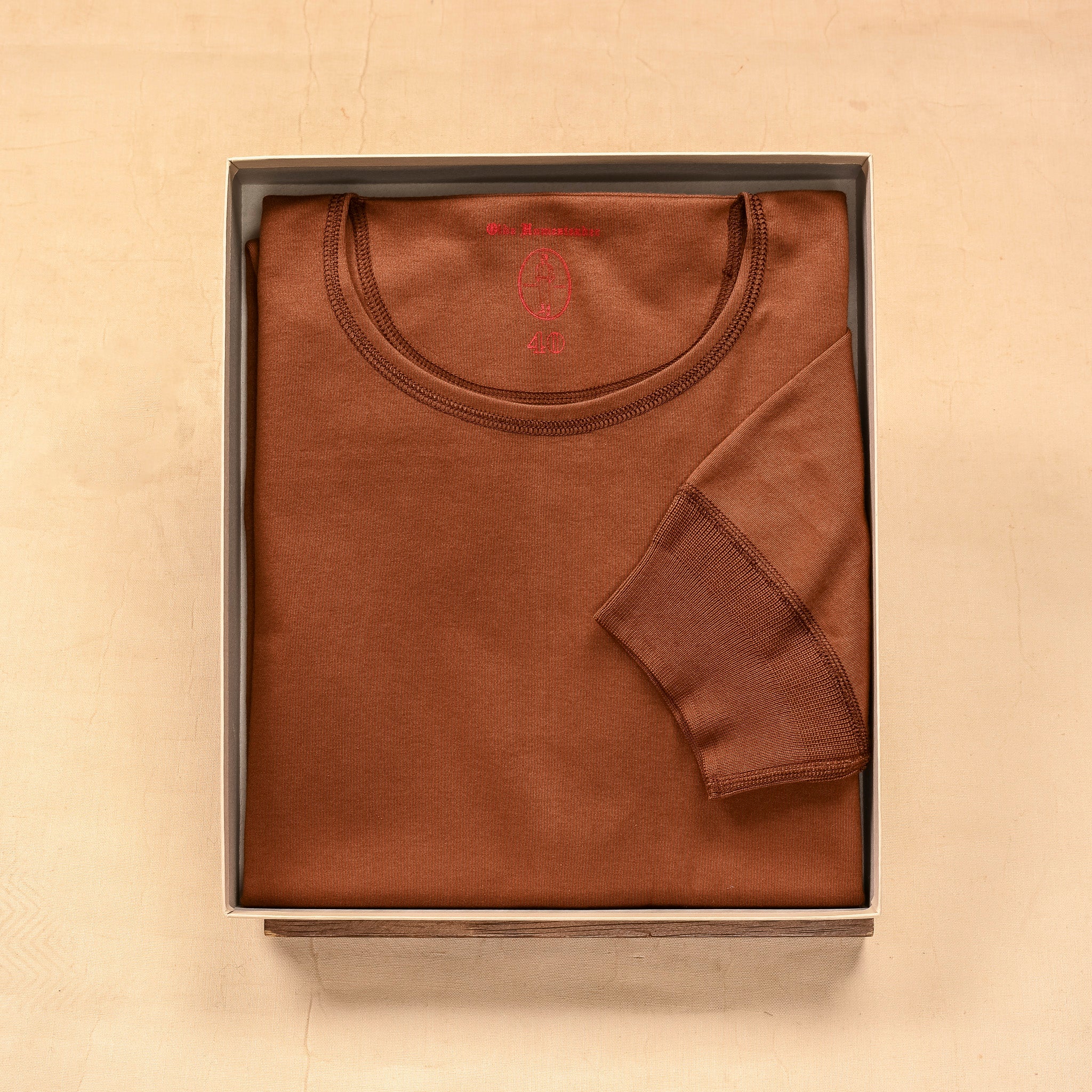 Olde Homesteader Interlock Crew Neck Short Sleeve French Brown Olde Homesteader Interlock Crew Neck Short Sleeve French Brown