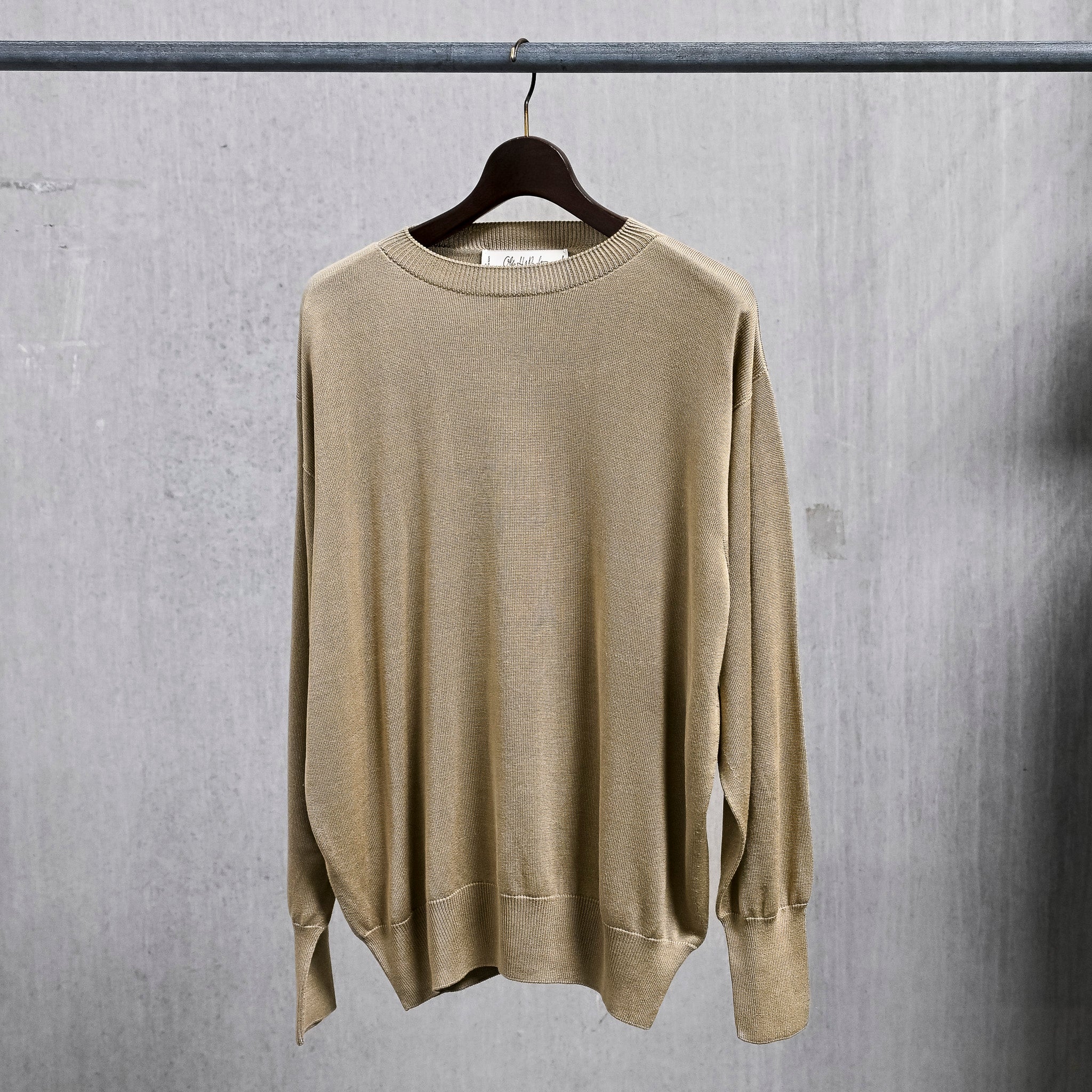 Olde H & Daughter Silk Plain Stitch Crew Neck Sweater Ginger Ale 