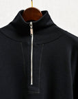 Olde H & Daughter Wool Track Half Zip Black