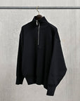Olde H & Daughter Wool Track Half Zip Black
