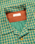 Maru Sankaku Peke Open Collar Check Shirt Green