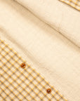 Maru Sankaku Peke Open Collar Check Shirt Beige