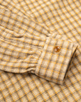 Maru Sankaku Peke Open Collar Check Shirt Beige