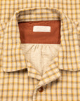 Maru Sankaku Peke Open Collar Check Shirt Beige