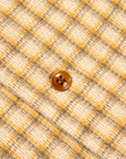Maru Sankaku Peke Open Collar Check Shirt Beige