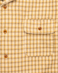 Maru Sankaku Peke Open Collar Check Shirt Beige