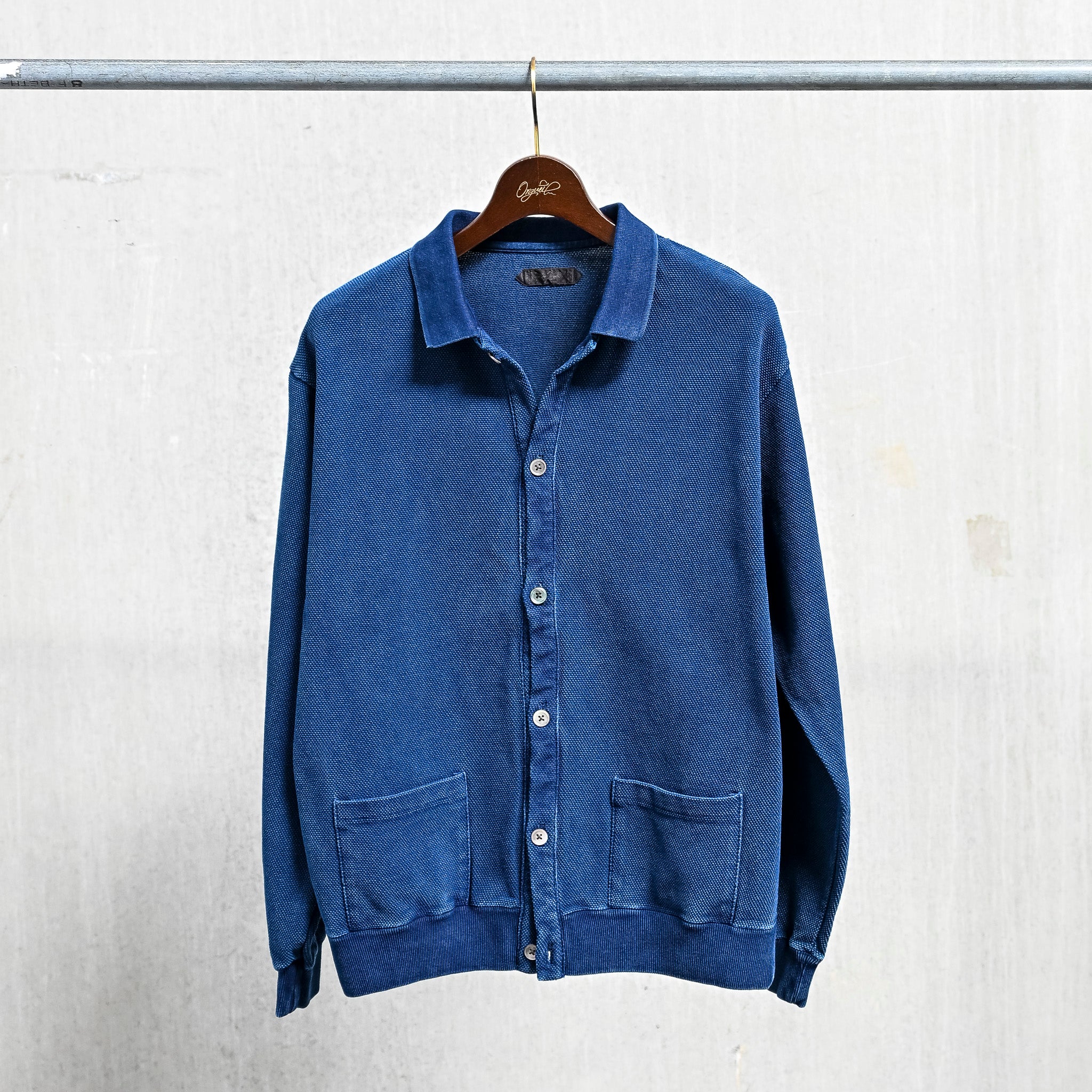 Orgueil OR-9110B Pique Knit Cardigan Indigo – Frans Boone Store