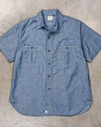 Orslow V8170 Short Sleeve Chambray Work Shirt Blue