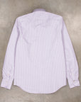Finamore Tokyo Shirt Lucio Collar Oxford Lilac Stripe