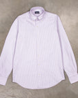 Finamore Tokyo Shirt Lucio Collar Oxford Lilac Stripe