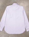 Finamore Gaeta Shirt Lucio Collar Oxford Lilac Stripe