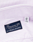 Finamore Gaeta Shirt Lucio Collar Oxford Lilac Stripe