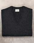 William Lockie Oxton Cashmere V-Neck Charcoal