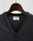 William Lockie Oxton Cashmere V-Neck Charcoal