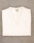 William Lockie Oxton Cashmere V-Neck Ice White