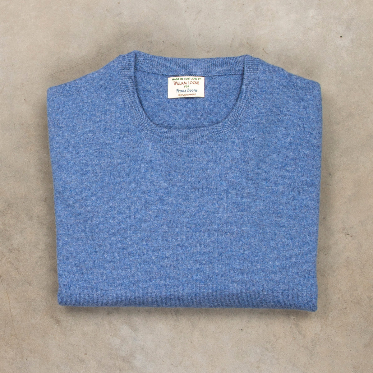 William Lockie Oxton cashmere Crew Neck Oxford Blue – Frans Boone