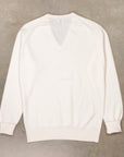 William Lockie Oxton Cashmere V-Neck Ice White