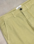 Stone Island Cotton Herringbone Trousers Laurel Green