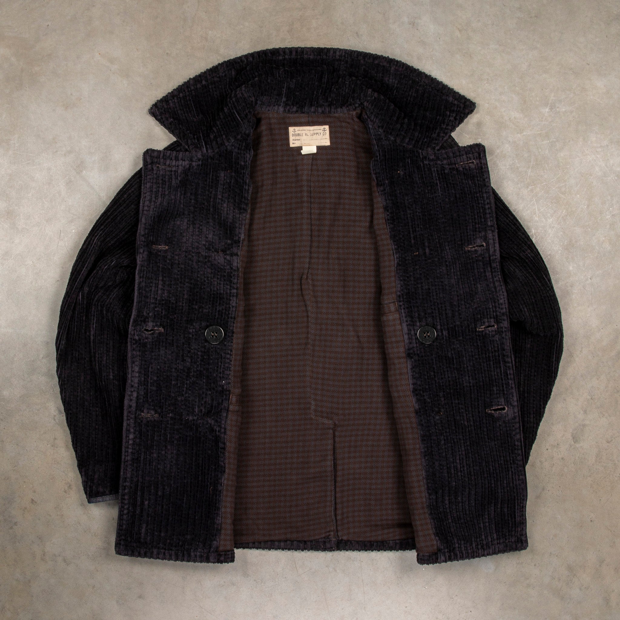 RRL Port Peacoat Irregular Corduroy Washed Navy – Frans
