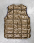 And Wander Diamond Stitch Down Vest Khaki