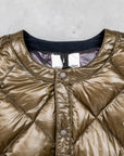 And Wander Diamond Stitch Down Vest Khaki