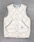 And Wander Diamond Stitch Down Vest Off White