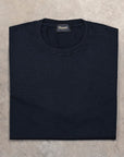 Drumohr Luxury 30G Cashmere Crew Neck Blu Notte