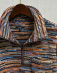 Engineered Garments Blue/Orange Wool Poly Knit Zip Mock Neck