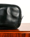 Croots Malton Bridle Leather Wash Bag Racing Green