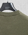 Stone Island Ribbed RWS Wool Knit Crew Neck Military Green