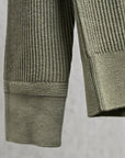 Stone Island Ribbed RWS Wool Knit Crew Neck Military Green